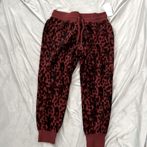 Zella Pants - Zelle Burgundy animal, print joggers